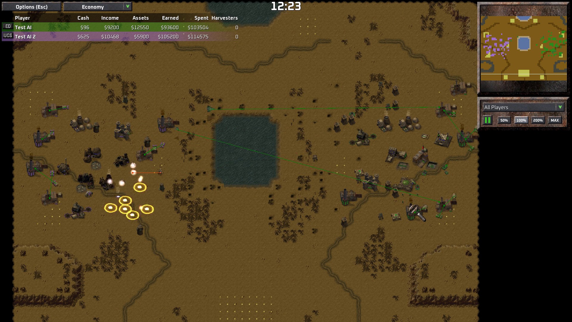 Bots can use the deadly superweapons too.